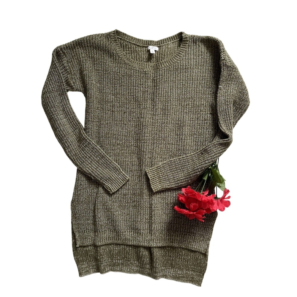 BP Women's Sweater Dress Knit Midi Size M Long Sleeve Round Neck Cotton Blend